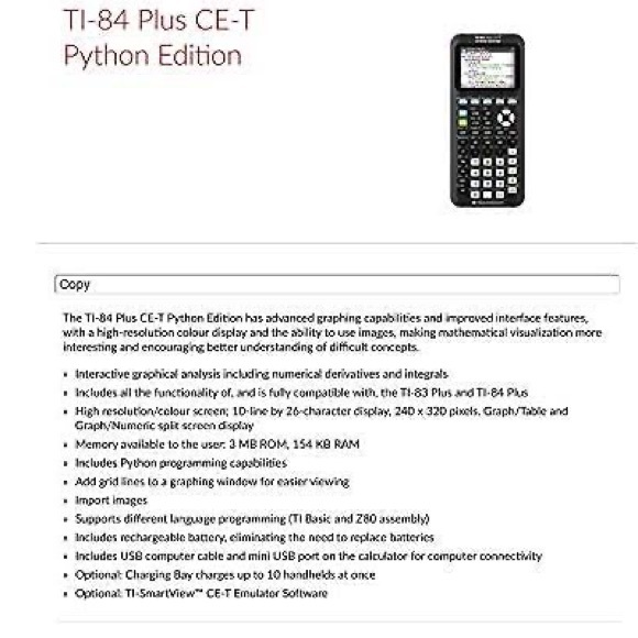 Texas Instruments TI-84 Plus CE Python Graphing Calculator - Picture 2 of 6